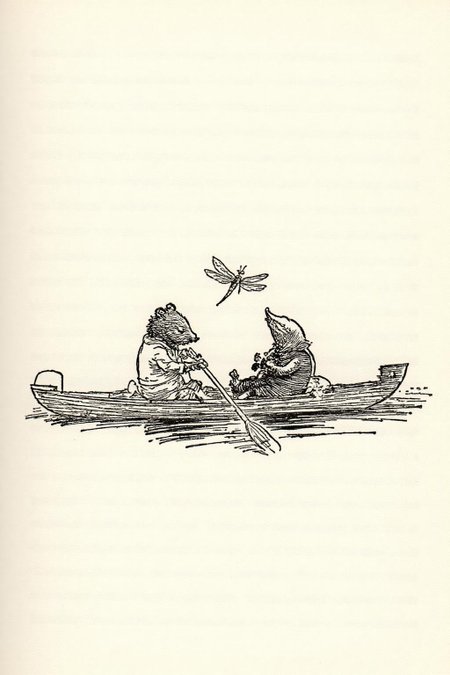 ehshep1 sketch.
The scene depicts two anthropomorphic animals, a rat and a mole, in a small wooden boat on a calm body of water. The rat, on the left, is paddling with a long oar, while the mole sits in the boat, facing the rat. There is a dragonfly above them. <lora:ehshep2_cap_d6a3e12:1.0><lora:825901561101219043:0>