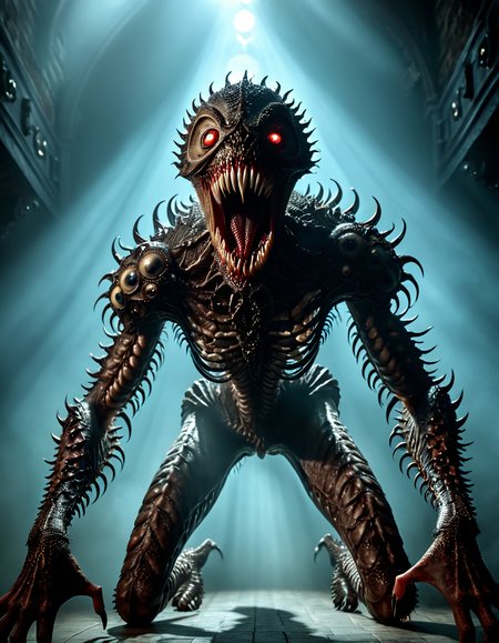 monsterlora, horror (theme), 1monster, teeth, many eyes, humanoid, arms, legs, portrait,cinematiclora,Cinematic Lighting, Dramatic lighting, high contrast, detailed shadows, high-resolution, emotional, harmonious, vignette, highly detailed, high budget, bokeh, cinemascope, moody, epic, gorgeous, film grain, grainy, monsterlora, horror (theme), 1monster, teeth, many eyes, humanoid, arms, legs, portrait, dramatic, intricate, elegant, highly detailed, extremely complex, colorful, surreal, sharp focus, epic, cinematic, fine composition, beautiful clear professional color, amazing dynamic, stunning, gorgeous, symmetry, illuminated background, great, full, focused, perfect