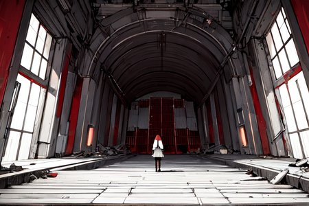 highly insanely detailed, masterpiece, top quality, best quality, highres, 4k, 8k, RAW photo, (very aesthetic, beautiful and aesthetic),  
tsutomu nihei,nihei_tsutomu,blame!,blame gakuen!,abara,TNstyle,sidonia_no_kishi,(megastructure in background,tunnel,city ruins,mausoleum,deep horizon,tower,sidonia \(ship\),giant room,space,spacecraft,stairs), 
<lora:ABARA:0.3>, 
(1girl:1.3), 
solo focus, 
downtown,city,(pure red background,transparent background:1.2),âââ