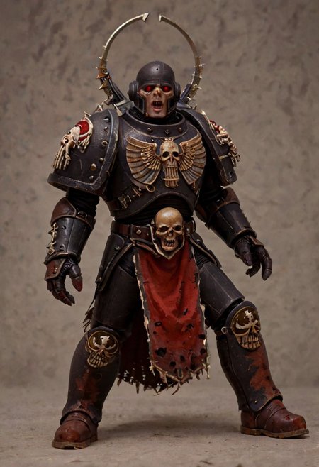 Score_9_up, absurdres, source: GamesWorkshop, grimdark, gothic horror, an adeptus astartes space marine in terminator armor and helmet, he is swinging a chainsword