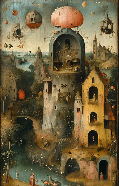 masterpiece,best quality,<lora:tbh189-sdxl:0.9>,illustration,style of Hieronymus Bosch