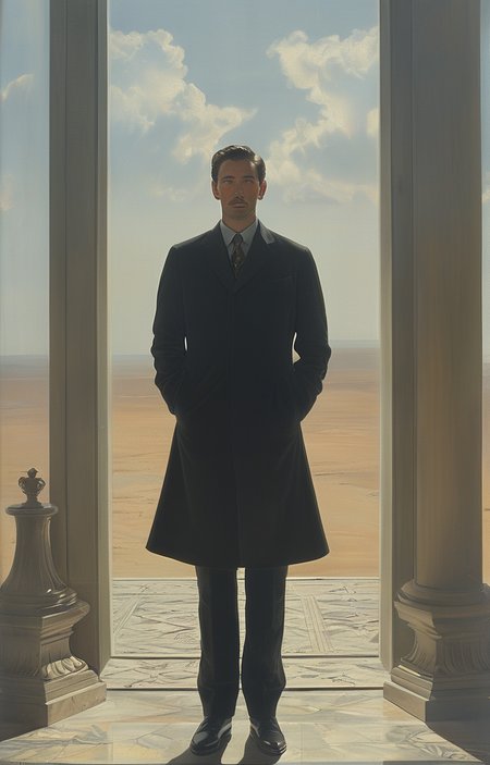 masterpiece,best quality,<lora:tbh300-sdxl:0.9>,illustration,style of F. C. Gundlach portrait of noble man