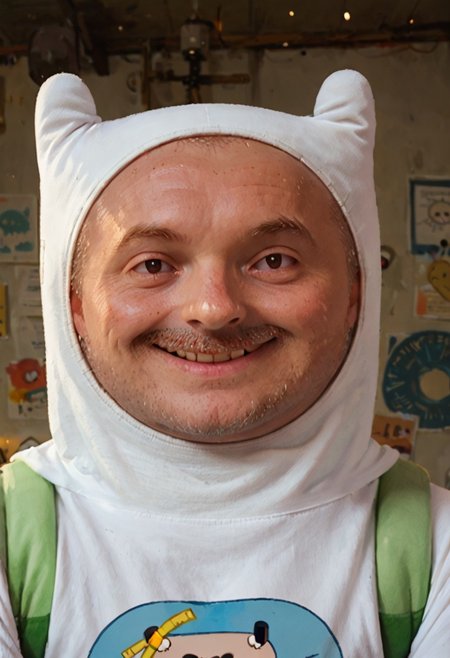 score_9, score_8_up, score_7_up,  MEATMAN f1nn4,1boy,finn the human,adventure time,solo, portrait,smile, <lora:Adventure_Time_Style_LORA:1> dot eyes
