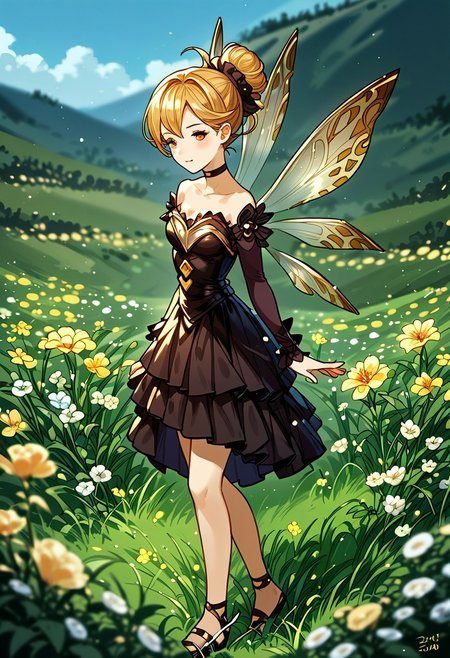 <lora:granblue_fantasy_v2:0.45>,<lora:Expressive_H:1>, score_9, score_8_up, score_7_up,  solo,  source_anime, solo, faerie, fancy, size difference, short, very tiny woman, size, mini woman, insect wings, character focus, outdoors, giant flowers, field of flowers, depth of field, gbfpxnl, Expressiveh, very small female, t1nyg1rlz,
