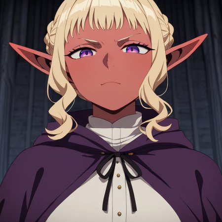 masterpiece, best quality, newest, absurdres, highres, 
DMStyle-DmpackV1.0, official style,
DMPACK-1-Thistle, dark skin, tanned, tanned skin, blonde, blonde hair, elf, pointy ears,