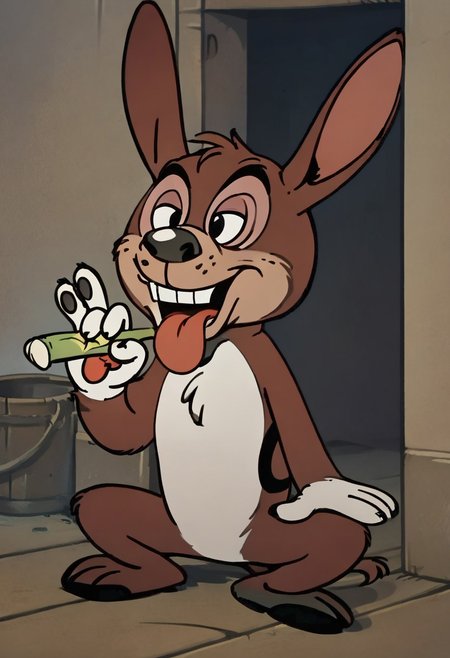 (score_9 | score_8_up | score_7_up) ((masterpiece:1))(best quality,very high quality,ultra detailed:1.2) (2D,cartoon style,anime style)(Smooth:2)(clean blurring) (four fingers on each hand,one thumb on each hand:1), solo, charles, dog, black spot on left eye, white fur, paw, dog paws, donkey dog hybrid, Full Donkey, half donkey, donkey head, donkey ears, donkey tail,