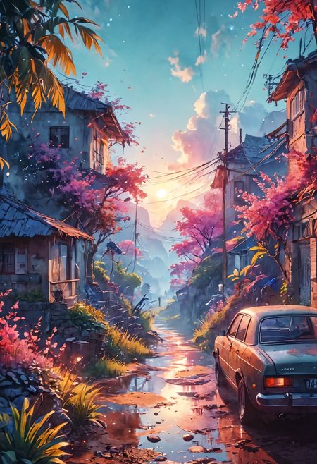 Fever Dream Dreamyvibes Artstyle atmospheric, watercolor, cinematic lighting, hyperdetailed, 8k, 35mm lens, beautiful, digital art, hyperrealism, trending on artstation, CGSociety, matte painting  <lora:Dreamyvibes artstyle SDXL - Trigger with dreamyvibes artstyle:1> <lora:add-detail-xl:0.5> <lora:MJ52:0.5>