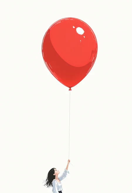 masterpiece, incredibly absurdres, minimalism, painterly, interesting, very good composition,
1girl, ((1 red balloon)), blouse, 
A female wearing a blouse holding a red balloon attached to a string.
 <lora:SketchStyle:1>Jedsk5tch, sketch, black and white