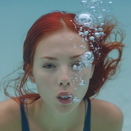 (absolutely highly detailed underwater photo), submerged asian girl, blowing air bubbles, underwater ocean environment, close-up
She is wearing a (silver color short wetsuit), she is slender, has narrow hips, tight ass, small ass, thigh gap and long legs, cute face, red hair pigtails floating around her head, dynamic pose
drkmdatmsftpicture
Underwater hair look, murky water
Twin ponytails, (red hair:1.5) accurate hands, accurate feet coral reef environment, the ground is white sand, very soft hair, her hair is floating in the water, blur the hair, dark blue background
back view, looking over her shoulder, she is facing to the left, (profile view:1.5) medium shot, pursed lips
exhaling air bubbles, air bubbles coming out of her mouth, raising air bubbles, air bubbles coming out of her nose, a few air bubbles inside her mouth, large trailing air bubbles at the top of the image, air bubbles at the corner of her mouth, air bubbles flowing out of her mouth, air bubbles flowing around the corners of her mouth, air bubbles in her hair, air bubbles trailing out of her mouth and nose
air bubbles have vertical (motion blur:0.4), air bubbles tinted (blue:1.3)
(best quality, incredible detail, ultra high skin detail:1.2) (cool light:1.5) (underwater:1.5) (skinny:1.3) (tight short wetsuit:1.4) (tight shorts:1.5) (floating hair:1.4) (skintight:1.4) (no wrinkles:1.3)