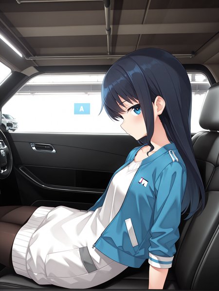 masterpiece,best quality,newest,
1girl,solo,
<lora:mpl_ilxl_v1.1:1>,m_p_l,car,ground vehicle,vanishing point,detailed car interior,light_blush,pov,sleepy,car interior,passenger seat,sitting,profile,from_side,arms at sides,reclining,upper_body,panorama,face_focus,<lora:Fixhands_anime_bdsqlsz_V1:1>,<lora:k_mutsumi_ilxl_v1.0:1>,k_mutsumi,black hair,long hair,blue eyes,k_a_s,blue jacket,sweater dress,black_pantyhose,looking_at_viewer,