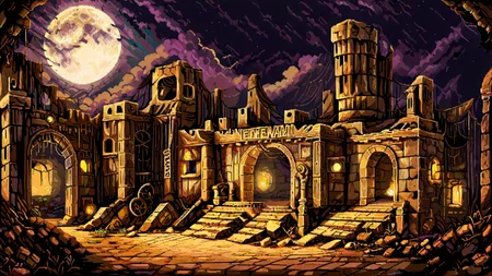 <lora:LCMTurboMix_Euler_A_fix:1> <lora:CulturePunkAI_3:0.6>, CattlePunkAI,  BREAK ancient ruins , eerie night, supernatural ,moon light, sepia tones, Diagonal Lines composition