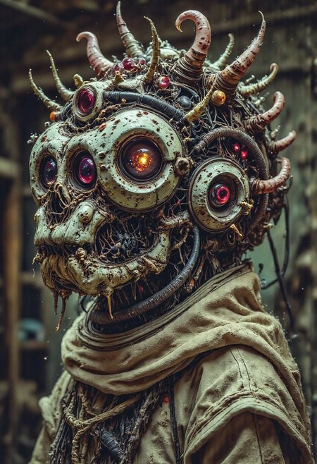 dark fantasy, doodles, hybrid creature