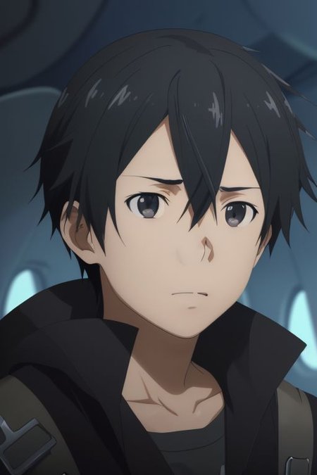 high resolution, solo, best quality, 1Boy, Kazuto Kirigaya, portraits, Black Hair, Black Eyes, dystopia, Plane Crash, OverallDetail