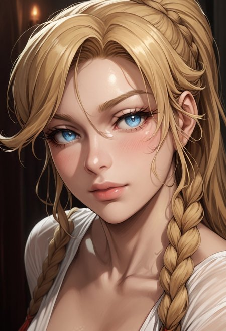 score_9, score_8_up, score_7_up, score_6_up, score_5_up, score_4_up, (perfect face, perfect eyes), YLV4L0R4PDXLV1, 1girl, blue eyes, blonde hair, ponytail_with_braided_base, colored_eyelashes, blonde_eyelashes, blonde_eyebrows, light-skinned_female, blonde_pubic_hair,