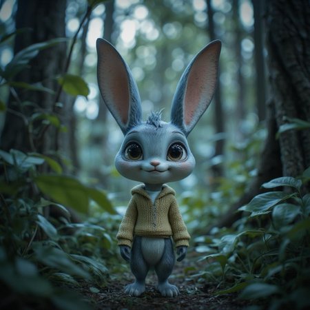 <lora:Cute_Collectibles.safetensors:1>
The scene abruptly shifts from the serene, almost ethereal forest to a hauntingly somber atmosphere as a dramatic 'Game Over' screen overlays the landscape. The tranquil blue creature, a mix of rabbit and feline, now stands motionless, its large, expressive eyes reflecting a deep, unspoken sorrow. The creature, a 32-year-old adult with a fur texture that shimmers under the now dimmed light, wears a yellow hoodie over a beige sweater and a white shirt, a stark contrast to the newly oppressive environment.
The once soft, diffused light now seems to drain away, replaced by a cold, pallid glow that casts long, foreboding shadows through the forest. The lush greenery, which moments ago thrummed with life, now appears muted and lifeless, as if the forest itself is mourning the creature's defeat.
The creature's elongated ears, showing pinkish interiors, droop low, and a sense of finality hangs heavy in the air. The forest, once a place of peace, now feels like a silent witness to a tragedy. Memories of past triumphs and the joy of exploration flicker in the creature’s eyes, but they are quickly overshadowed by the weight of failure and the bleak realization of what has been lost.
The ground beneath the creature's feet seems to tremble, a subtle yet powerful indication of the world’s response to this dramatic turn. The air is thick with a sense of loss, and the forest, once a sanctuary, now feels like a prison, a place from which there is no escape. The creature stands alone, a silent figure in a world that has suddenly become too quiet, too still, and too final.