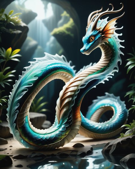 score_9, score_8_up, score_7_up, intricate details, rating_safe,
<lora:BioIceCrystalsPONY:1>, 1boy(made out of Jed-Blmicry, bioluminiscence, translucent,
anthro furry, lamia,
full body, looking at the viewer, solo, smiling), detailed background, depth of field, subsurface scattering, 
<lora:ral-chrosc-clr:0.3>, ral-chrosc-clr,
<lora:xl_more_art-full_v1:0.3>,
<lora:add-detail-xl:0.3>