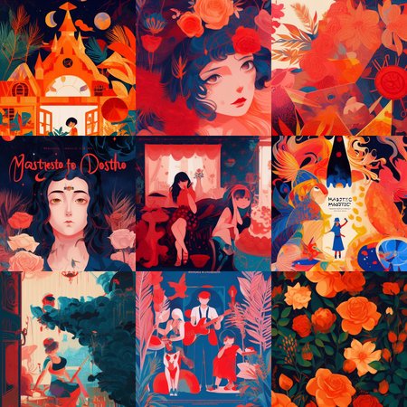 (masterpiece), (best quality), daughter of evil, Complementary Color Scheme, HD, illustration style kurzgesagtish