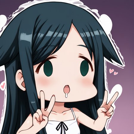 score_9, score_7_up,  source_anime, uncensored, zPDXLxxx, <lora:intricate_details:1> intricate_details_xl, flat color, gradient background, (cross:1.2), photo background, 2koma, face focus, close-up, straight-on, dutch angle,
<lora:Saya_No_Uta_v1.0:1> Saya, saya_(saya_no_uta), long hair, dress, green eyes, bare shoulders, sundress, sleeveless dress, white dress, green hair, blue hair, collarbone, ribbon, hair flaps, hands up, double v, happy
<lora:Faces_of_People_FX_Meme_v1.0:1> face of the people who sank all their money into the fx (meme), chibi, chibi inset, blank eyes, drooling, (heart, spoken heart:1.2), fingernails