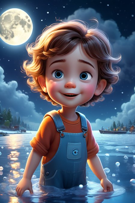 style of Pixar,(There is nothing more toxic or deadly than a human child.),in the style of cute and dreamy,backlight,colorful caricature,:d,smug,naughty_face,<lora:xl_more_art-full_v1:1>,
beautiful detailed glow, detailed ice, beautiful detailed water, (cold full moon), snowflake, (floating cloud:1.2),, (((masterpiece))),(((best quality))),((ultra-detailed)), Hyper Real,Photorealistic,16K,high detail,high resolution