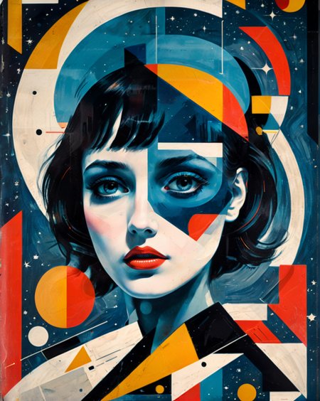 best_quality, masterpiece, highres, 
1girl, space thriller movie poster, Bauhaus, shapes, lines, abstract, 
<lora:WildcardX-XL-Detail-Enhancer:0.75>  <lora:xl_more_art-full_v1:0.65>