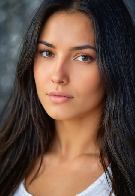 Ultrarealistic, photorealistic, realistic, depth of field, 4k, HDR, masterpiece.
1girl, beautiful, dark hair, long hair. Artistic portrait, soft glow.