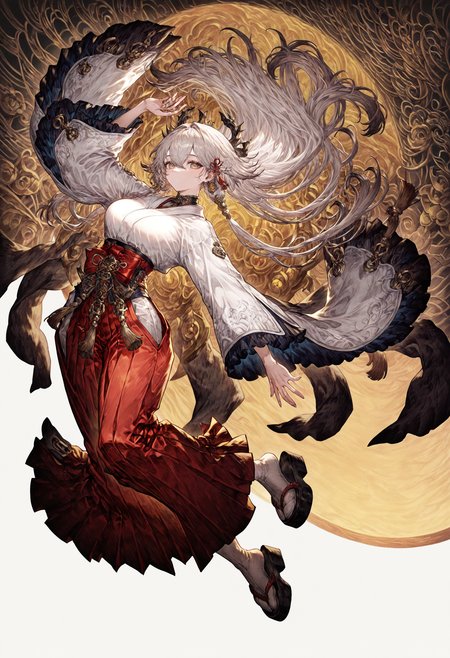 1girl, graycolor_full, <lora:lora-000015.TA_trained:1>, fullbody,
red hakama, white kimono, 
fullbody, , <lora:DetailedEyes_V3:1> <lora:detailed_hands-000002:1> hand