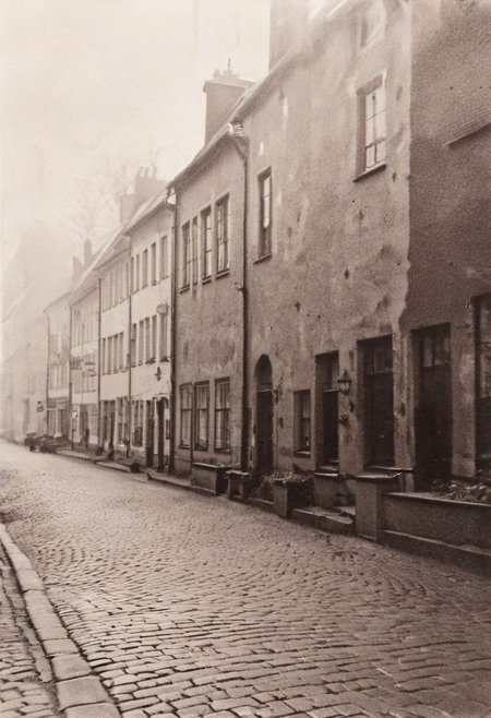 lith_argenta_BH119w_hart, instagram photo, a foggy street somewhere in germany, small city, hard shadows, film grain