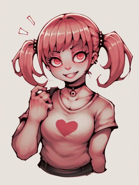 score_9, score_8_up, score_7_up, score_6_up, score_5_up,   <lora:w0rmb0yXLP:1> w0rmb0y, 1girl, solo, pink theme, twintails,