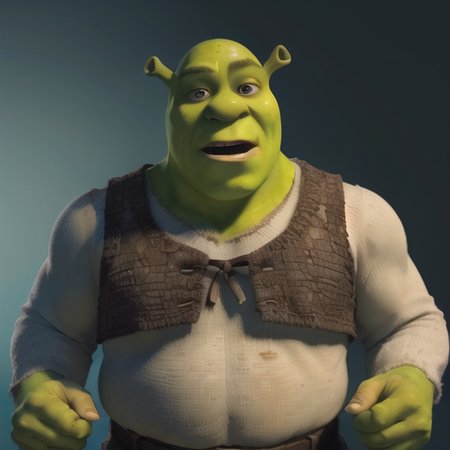 <lora:shrek:0.5>  shrek as 1boy, handsome, bulk, muscilar  posing in a dark studio, (rim lighting,:1.4) two tone lighting, sharp focus, teal hue, octane, unreal, dimly lit, low key, <lora:epiNoiseoffset_v2:1>