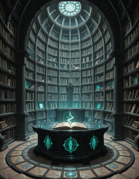 Buried deep within the necromancerâs fortress lies the Library of the Forgotten, an ancient, labyrinthine archive where no living hands have ever turned a page. The immense chamber stretches endlessly into the darkness, its towering bookshelves carved from obsidian and bone, spiraling upwards into unseen heights. The very air hums with an eerie resonance, filled with the whispers of knowledge long abandoned by the mortal world.
The shelves are packed with tomes bound in withered flesh, their covers etched with shifting runes that glow faintly with unholy light. Some books seem to breathe, their spines expanding and contracting like living creatures, while others are locked with chains of rusted iron, sealed by ancient curses too dangerous to be unleashed. Scrolls, brittle with age yet untouched by time, hover in the air, slowly unraveling and reforming, as if reading themselves in a silent, endless cycle.
At the heart of the library stands a massive circular desk, hewn from black stone and inlaid with veins of glowing green energy. Upon its surface, quills made from skeletal fingers hover above open grimoires, tirelessly transcribing forbidden knowledge in ink that shimmers like liquid shadow. Dust does not settle hereâonly the weight of forgotten secrets, pressing down like an invisible hand upon any who dare enter.
Above, the ceiling is a vast cosmic void, an endless expanse of swirling darkness where distant, malevolent stars flicker in unnatural constellations. Occasionally, something moves between the stars, a shape vast and unknowable, watching the library in silence.
In the farthest reaches of the chamber, towering stone monoliths stand, inscribed with ever-shifting text in a thousand dead languages. Some glow faintly, others pulse like beating hearts, their inscriptions rearranging as if whispering among themselves. The floor between them is covered in intricate ritual circles, their markings pulsating with a faint, necrotic glow, hinting at the presence of knowledge too terrible to be contained within mere books.
No footsteps ever disturb the silence, no voices break the eternal stillnessâonly the endless rustling of pages turning on their own, the quiet scraping of phantom quills, and the occasional, distant sound of something shifting among the shelves.
This is not a place of learning.
It is a tomb of knowledge, a repository of secrets too dangerous to be spoken, where books are not just readâthey watch, listen, and remember.
Style & Mood :
- Dark fantasy, gothic horror, necromantic aesthetics
- Cinematic, highly detailed, eerie lighting
- Infernal atmosphere, filled with shadows, glowing runes, and whispering books
- Inspired by the works of ZdzisÅaw BeksiÅski, H.R. Giger, and dark medieval occultism 
<lora:SDXLFaeTastic2400:0.4> <lora:extremely_detailed:0.4> extremely detailed,necromancer l1br4ry, <lora:necromancer_l1br4ry-i:1>, Masterpiece,best quality,hi res,8k,hi res,8k,award winning,(sharp focus, intricate, highly detailed),