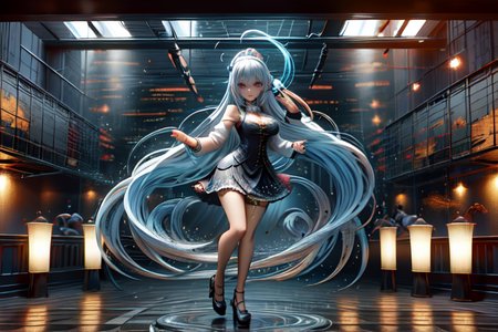 highly insanely detailed, masterpiece, top quality, best quality, highres, 4k, 8k, RAW photo, (very aesthetic, beautiful and aesthetic),  
(code_style,codestyle), 
<lora:CodeStyle (half generic class)_564920:1>, 
(1girl:1.3), 1other, 
(ktv,karaoke,karaokeroom:1.3),(interior,indoors),banana,holographic avatar,holographic touchscreen,holographic technology,twisted skyscrapers,Train Tracks,Railway Tracks,cup,drink,âââ