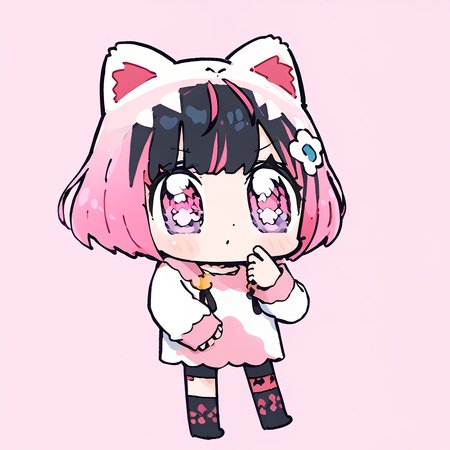 <lora:Berta_Delica:0.8> black hair, pink hair, multicolored hair, symbol-shaped pupils 
 <lora:bkub-PonyXL-1024px:1>