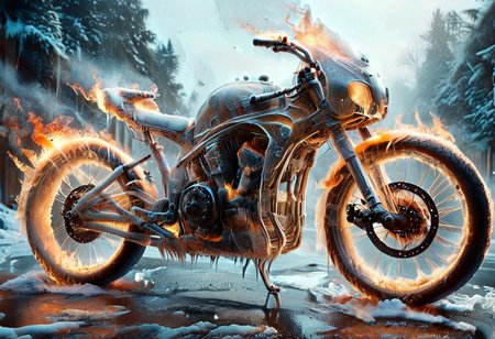 1c3_w1n73r, f1r3, <lora:Varos_-_Fire_Style:0.75> <lora:Varos_-_Ice_Style:0.75> <lora:StS_PonyXL_Detail_Slider_v1.4_iteration_3:0.8> (score_9, score_8_up, score_7_up:1), majestic, (ghost rider with his bike of fire, winter:1.45), elaborate, (ultra realistic:1), (masterpiece, translucent:1.2), best quality, intricate, extremely detailed, detailed background, masterpiece, best quality, highly detailed, sharp focus, hyper-detailed, safe_pos