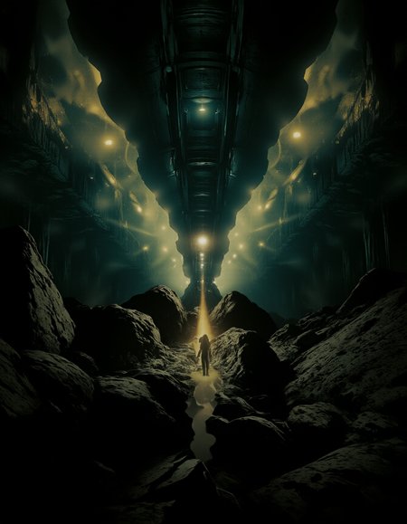 dark sci-fi picture,space horror,space odyssey,, faded colors, masterpiece, best quality, 8k, hyper detailed, best quality, ultra high res, high resolution, detailed, raw, Hollywood Cinematic Film style,epic photography,dramatic light,Kodak film style,,DarkAtmosCE style,,Blade Runner style,,anime style,<lora:Luminous_Shadowscape:0.6>,<lora:Hollywood Cinematic Film style v1:1>,<lora:DarkAtmospheric:0.6>,<lora:Blade Runner style v1:1>,<lora:anime style (Tales of black freighter) v1:1>, a sci-fi,Eddie Mendoza,unreal engine 5,a detailed matte painting,space art,