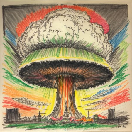 nuclear bomb mushroom cloud <lora:crayons_v1_sdxl:1>