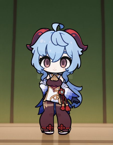 <lora:NTR_MIX_4.0_LORA:0.7>,ganyu \(genshin impact\),1girl,horns,blue hair,smile,standing,
<lora:pepako0:0.9>,pepako,
masterpiece,best quality,amazing quality,very aesthetic,absurdres,newest,depth of field,