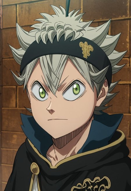 score_9, score_8_up, score_7_up, 1boy, solo,  cute boy, asta_black_clover, grey hair, green eyes, spiked hair