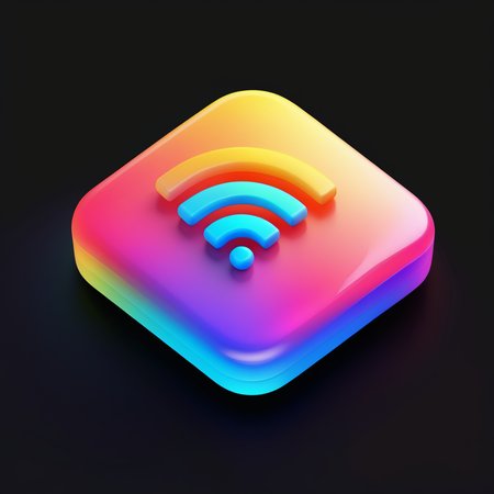 J_icon,wifi,gradient color,black background,