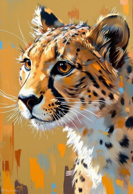 closeup of a cheetah's head, side view