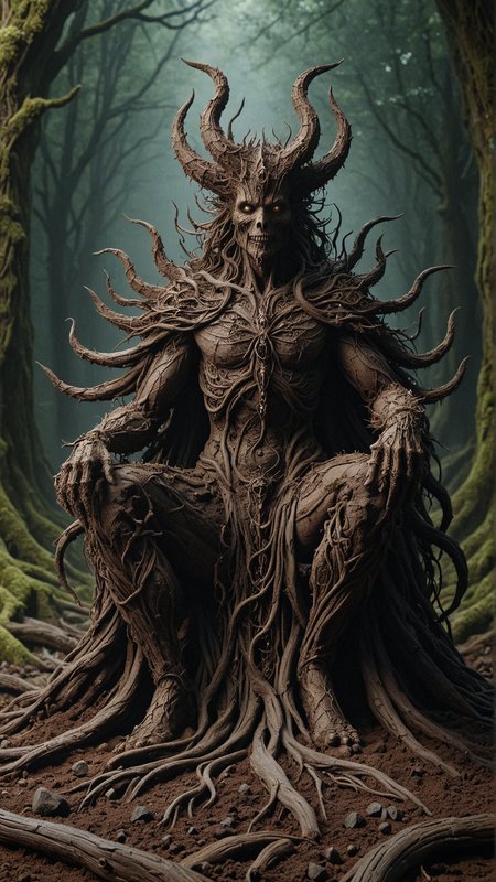 <lora:ElementEarthSDXL:1>ElementEarth wicked underworld deity