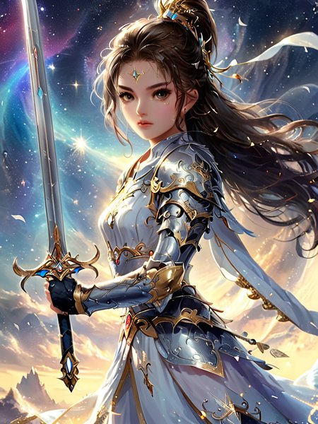 masterpiece,high resolution,8k,
 <lora:celestial_warriorXL:0.8>,celestialwarrior, 
1girl, sword, solo,