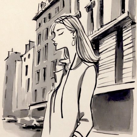 drawix23  girl in city,  very detailed<lora:drawix23:0.8>
