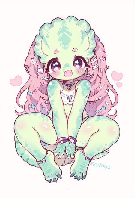 score_9, score_8_up, cute yautja, predator alien, digital art, highly detailed, zPDXL