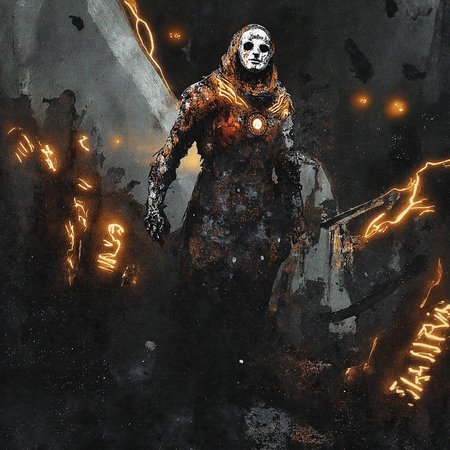 In a desolate, dark expanse of space, a well-travelled astronaut floats near a fractured spacecraft, its once-shiny surface now cracked and worn from years of exploration. The eerie glow of screens flickers within the wreckage, casting an ominous light on the surrounding vacuum. Amidst the chaos, a gothic-inspired figure stands tall, its body a mesh of metallic limbs and tattered fabric, illuminated by the warm, golden hues of the setting sun. Vibrant colors dance across the astronaut's suit, reflecting the harsh beauty of the cosmos.  The camera angle is low and wide,, <lora:Flux_Turbo_Alpha.safetensors:1.0> <lora:Wiz-The_Grit.safetensors:0.7> gritty poster art <lora:aidmaFluxProUltra-FLUX-v0.1.safetensors:0.5> aidmafluxproultra
