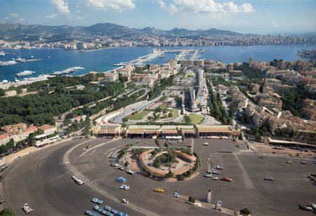 ,Monaco 1940s,Grand Prix,racing cars, one in front, cars behind blurred, all cars kept within frame, ((((aerial view,))), 
frame of picture,racetrack,outdoors,
sky blue,day,motion blur to wheels, some dust, keep cars perspective,
facing forward, close race, one driver per car, reflection in helmet visas,
cloud,tree,blue sky,_p_style, all with drivers, racing drivers, drivers heads all facing forwards, all wearing helmets,red car, blue car, yellow car, green car,ferrari,text MONACO on barriers, well drawn numbers on cars<lora:VintagePPXL:1>, (masterpiece, best quality, ultra-detailed, best shadow), high contrast, (best illumination), ((cinematic light)), colourful, hyper detail, dramatic light, intricate details, ultra detailed artistic photography, backlit, shadows, ultra high definition, 8k, ultra sharp focus, ultra high quality, soft lighting, film photography, analogue photography, hyperrealism,