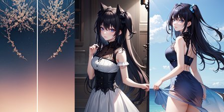 highly insanely detailed, masterpiece, top quality, best quality, highres, 4k, 8k, RAW photo, (very aesthetic, beautiful and aesthetic), two side up, 
__lazy-wildcards/dataset/background-color__, 
<lora:two_side_up-1.0:0.3>âââ