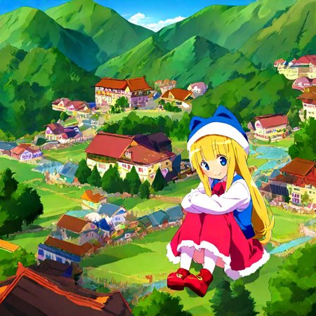 dot, town around the forest, like Japan.