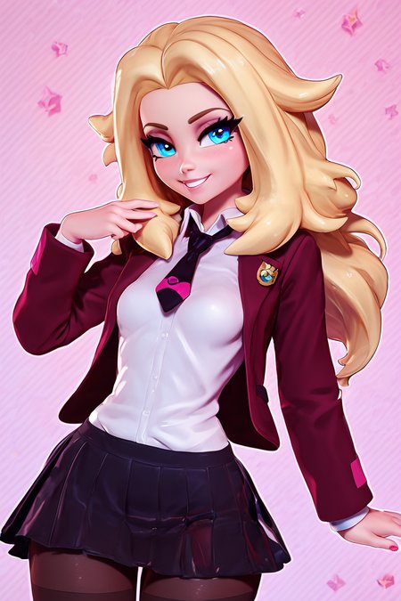 score_9, score_8_up, score_8, medium breasts, (curvy), cute, eyelashes,       ,,, , ,,, zzLss, blue eyes, blonde hair, long hair,  shirt, necktie, jacket, school uniform, white shirt, long sleeves, black necktie, collared shirt, blazer, black skirt, black pantyhose,  <lora:Lass_Pokemon_PDXL:0.8>,     ,,,, BREAK, smile, looking at viewer, cowboy shot, ,,, embedding:zPDXL, Expressiveh, ,,, <lora:Zy0n7_PDXL:0.8>, <lora:SDXLFaeTastic2400:0.5>, <lora:Expressive_H-000001:0.4>,