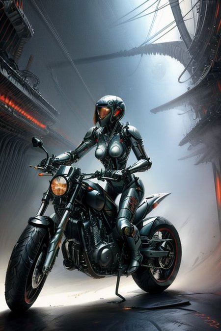 2150 year.artificial intelligence,having sex ,on a motorbike