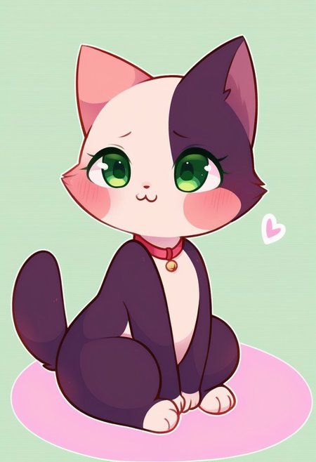 a small shy cute cat sitting